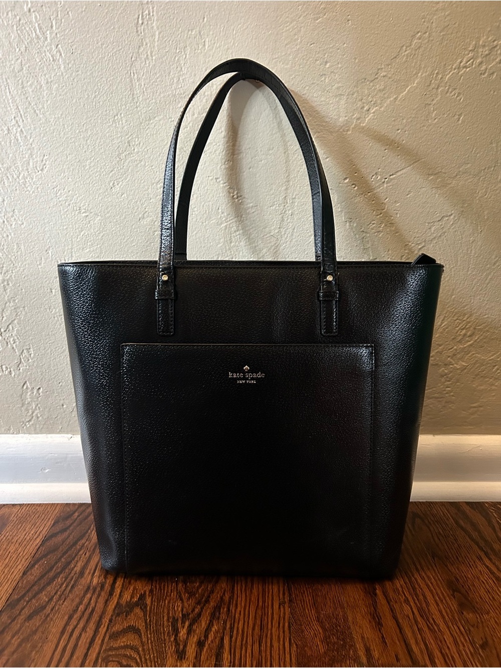 kate spade Black Leather Structured Tote